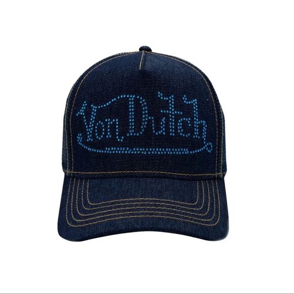 Von Dutch | Navy Stone Denim Trucker Hat NWTs - Picture 1 of 4